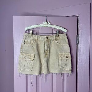 Zara Tan Cargo Mini Skirt